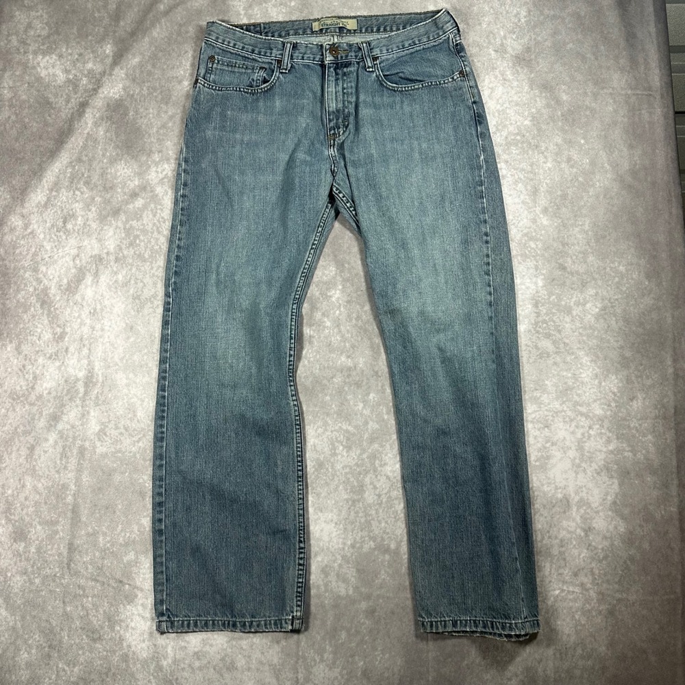 Wrangler Originals Men Straight Fit Jeans 33x30 Blue Medium Wash Cotton Workwear